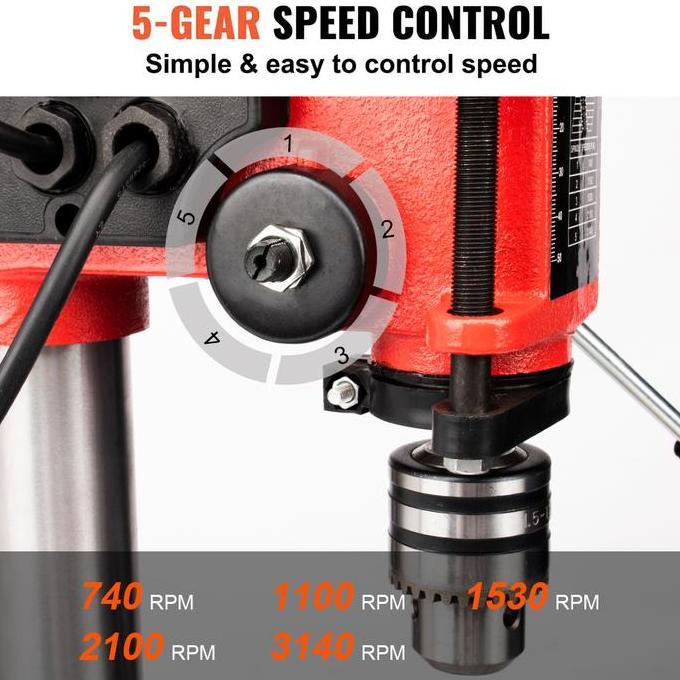 Murah Jld Mesin Bor Duduk Listrik 13Mm Mesin Bor Bangku Industri 5-Speed Mode Bench Drill Heavy Duty