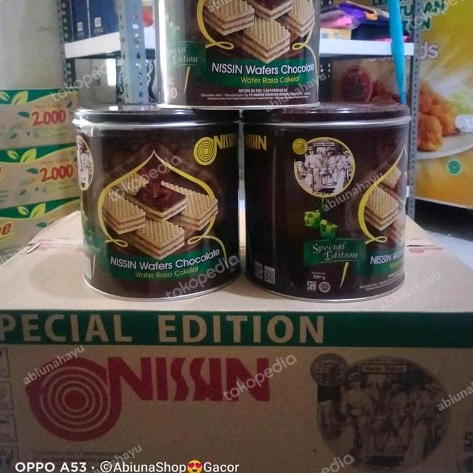 Nissin Wafer Chocolate 300 gram 1 Karton (6 Kaleng). Special Edition