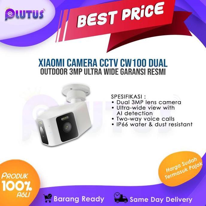 Xiaomi Camera CCTV CW100 Dual Outdoor 3Mp Ultra Wide Garansi Resmi