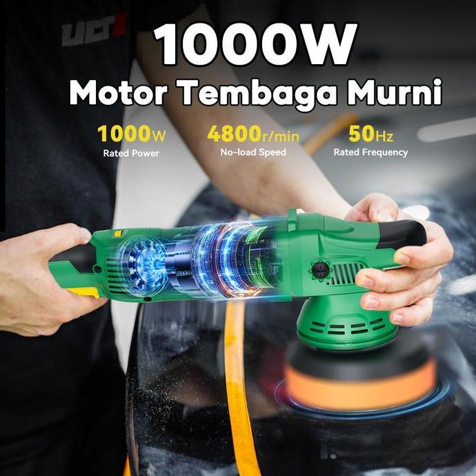 Isku Mesin Poles Mobil Motor Dual Action Da Polisher 1000W 15Mm 6 Inch Alat Poles Body Kaca Car Deta