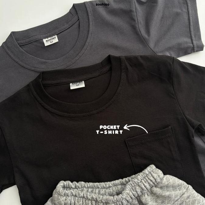 Soohiso Kaos Anak Laki Laki Kaos Pocket Anak Kaos Polos Anak