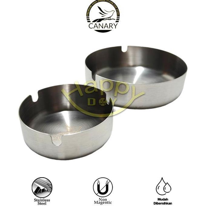 ASBAK PUNTUNG | ASBAK STAINLESS STEEL | ASBAK BULAT TEBAL 8-12CM CANARY