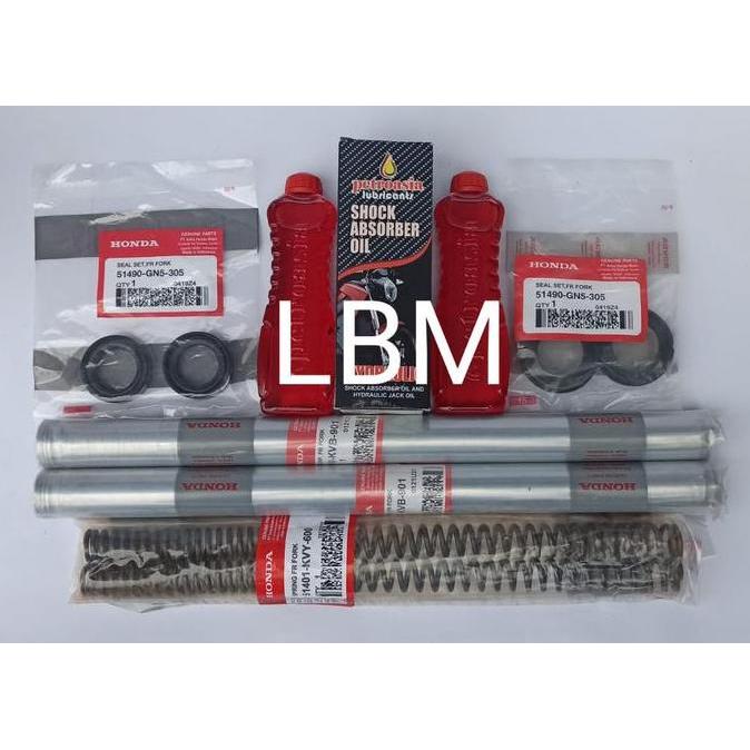NEW PAKET AS SHOCK PLUS SEAL OLI & PER SHOCK DEPAN BEAT VARIO 110 KARBU ORI