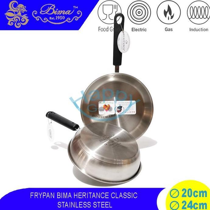 BIMA HERITANCE CLASSIC 20-24CM FRYPAN | PANCI PENGGORENGAN INDUKSI STAINLESS SUS304