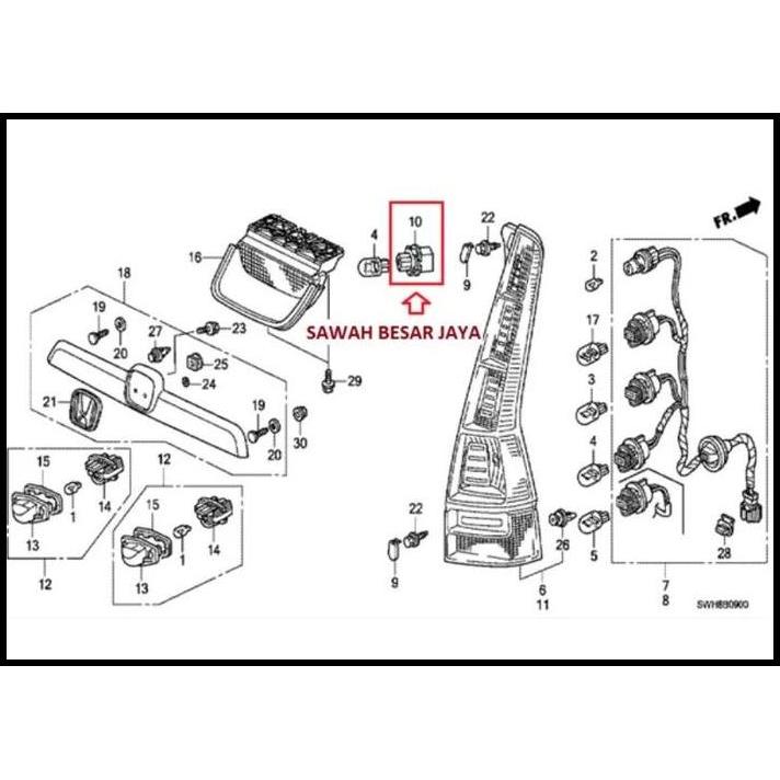 BEST DEAL SOCKET SOKET LAMPU REM BELAKANG STOP LAMP BELAKANG ATAS TENGAH CRV RE 