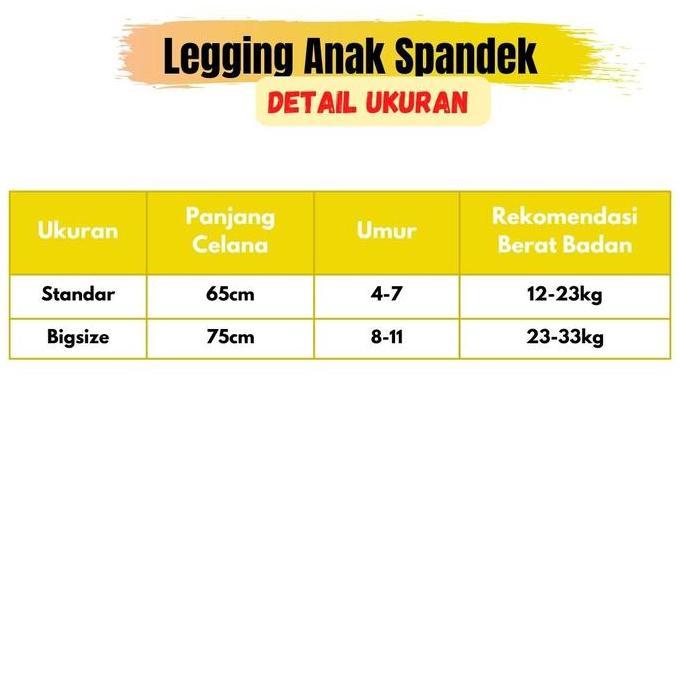 Legging Anak Cewek Polos Spandex Premium ( umur 4th - Remaja ) Fashion