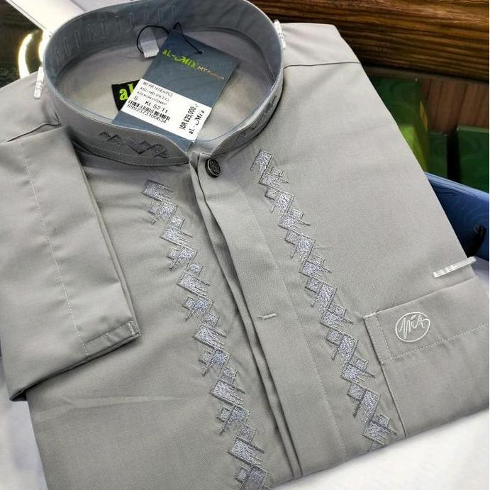 Ready stock Koko Al Mia MT Premium Lengan Panjang - Baju Muslim Pria Katun Super Berkualitas - Bordi
