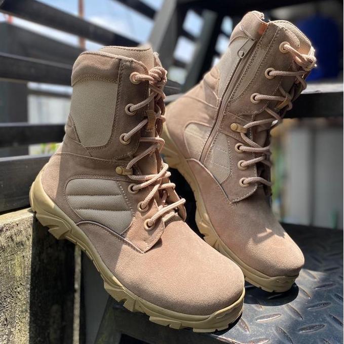 New Sepatu delta gurun sepatu adventure,pol pp Pertengahan betis karet boots Shoes Hitam