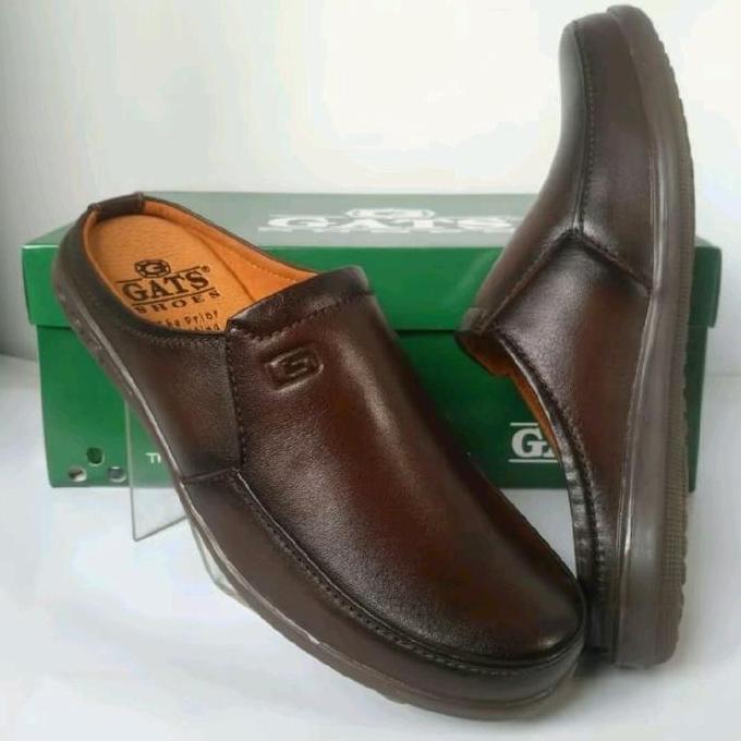 New Sepatu Sandal Kulit GATS NB 0002 Original Sandal Bustong Pria - Coklat