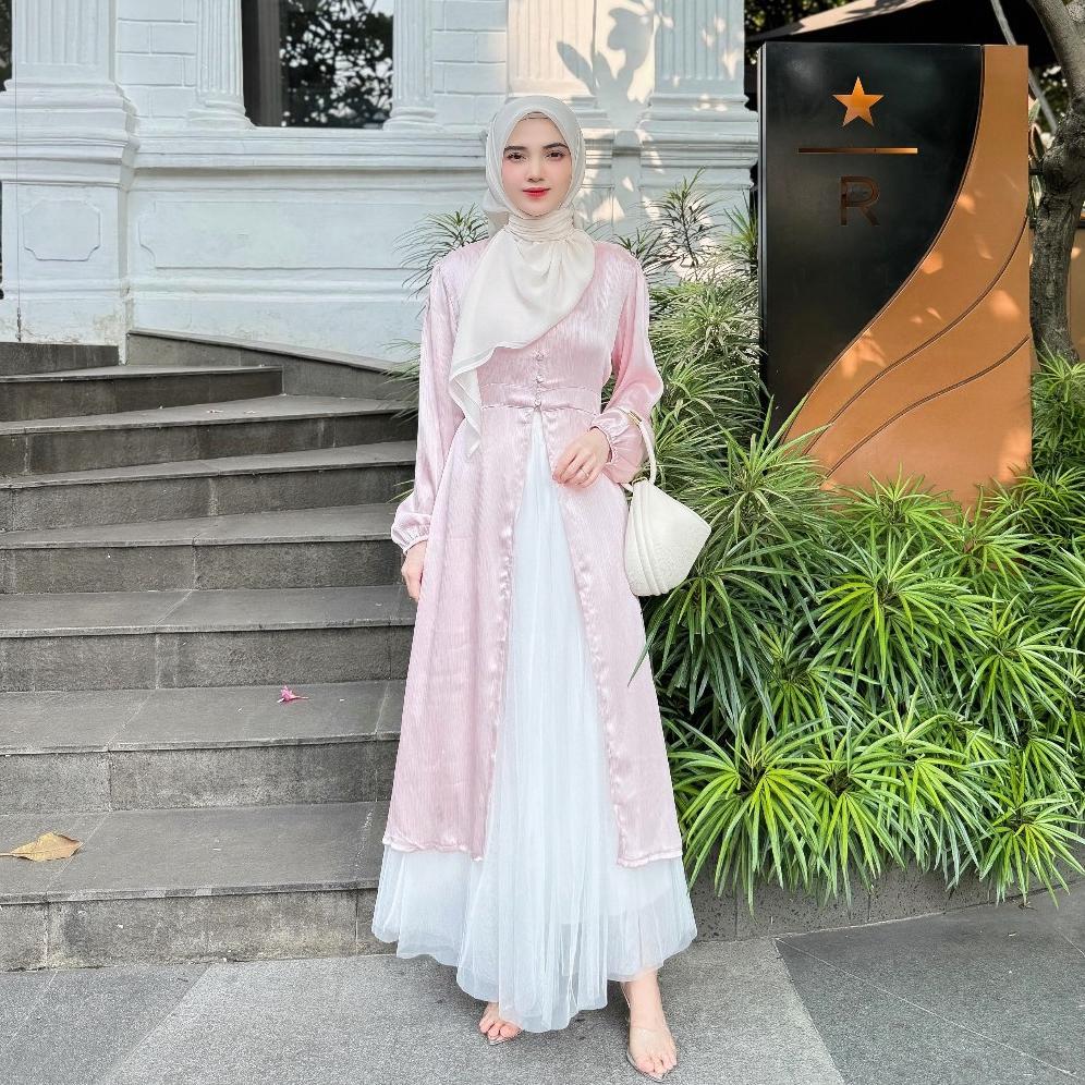 Garansi Fanmu Long Tunik Silk Satin Premium Wanita Terbaru