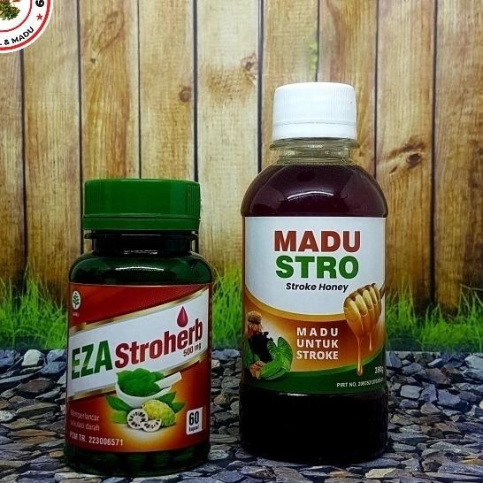 Paket Herbal Obat Atasi Stroke Kapsul Eza Stroherb-Madu Madu Stro Eza