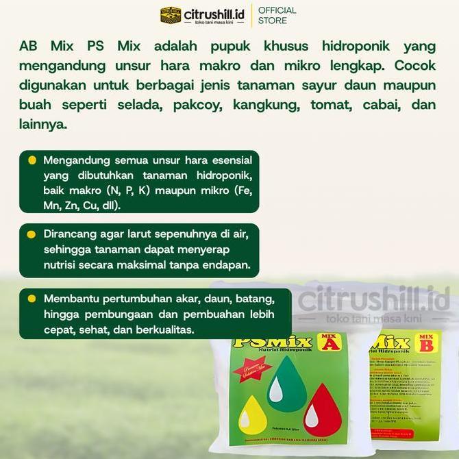 PROMO AB MIX PS MIX 0.5 LITER - AB MIX HIDROPONIK - NUTRISI AB MIX