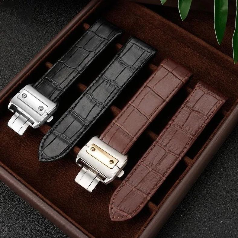 Tali Jam tangan Kulit Pria Dan Wanita Tali jam Cartier Santos
