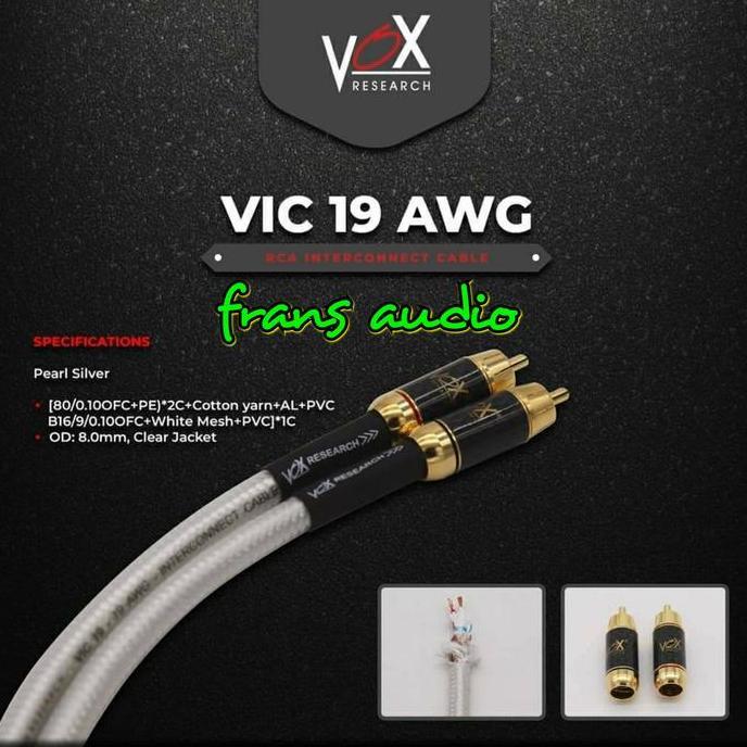 Kabel Rca Vox Research VIC 19 AWG Rca Vox 1 Meter VIC-19 Pearl Silver