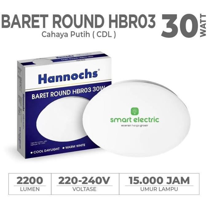 BEBAS ONGKIR - Hannochs Baret 30 Watt Lampu Downlight LED Timbul Plafon Besar Terang