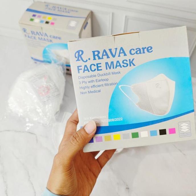 Duckbill Embos Rava Mirip Utama Hitam Putih Tebal / Masker Korea 3Ply Murah