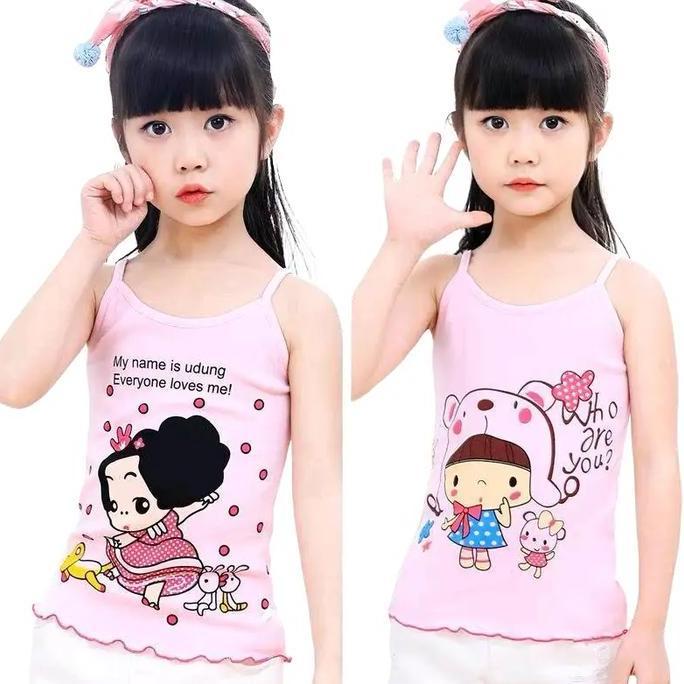 #95 Satuan      / Singlet/tank top (Kaos   Cewe Fashion) Baju kaos  dalam anak perempuan import sing