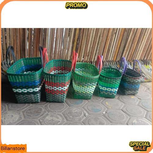 Tas Anyaman Plastik Kaca Premium / Tas Anyam Plastik Tebal Super Jumbo 5 Varian Ukuran / Tas Pasar S