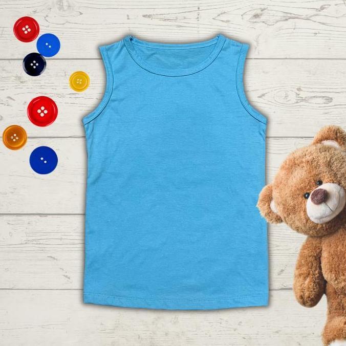 Baju Atasan Kaos Singlet Polos Anak Perempuan 3-12 Tahun