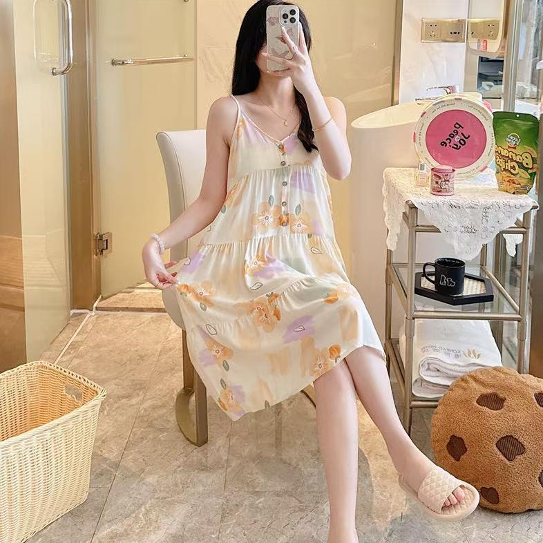 limited daster baju tidur wanita cantik tali 1 rayon viscose motif kekinian adem lembut nyaman dipak