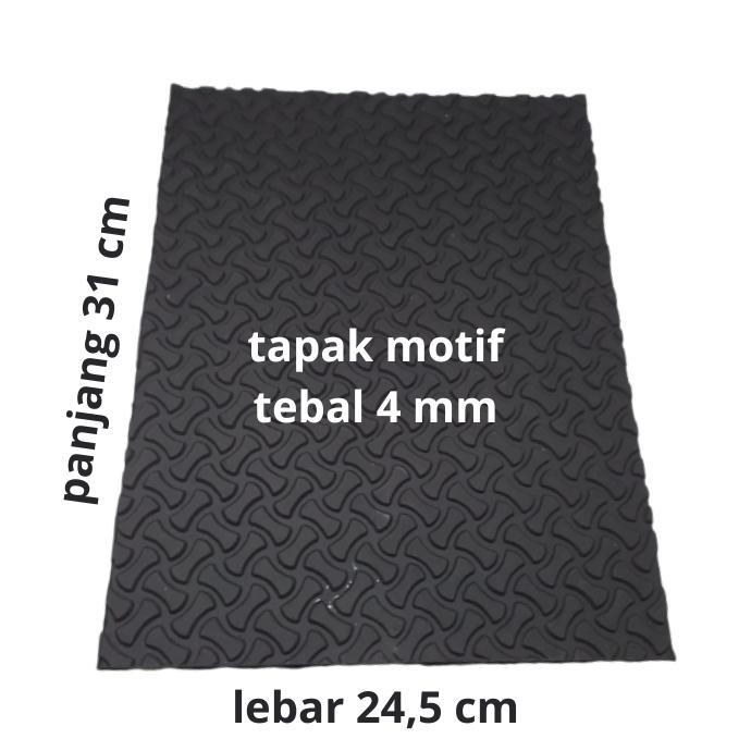 JAYANAVIBE OUTSOLE SOL LEMBARAN KARET MENTAH SANDAL SEPATU MOTIF HITAM 4 MM HEMAT