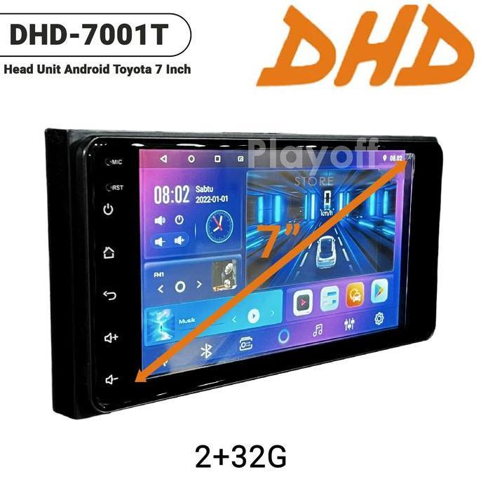 Head Unit Double Din Android 7 Inch DHD (plug N Play Socket TOYOTA)
