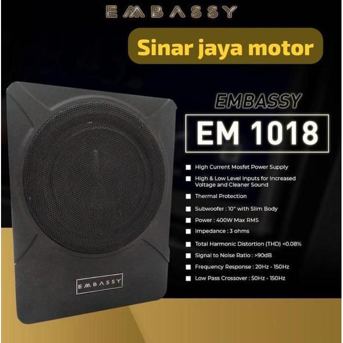 Subwoofer Kolong Embassy em-1018 Subwoofer Aktif Embassy em-1018