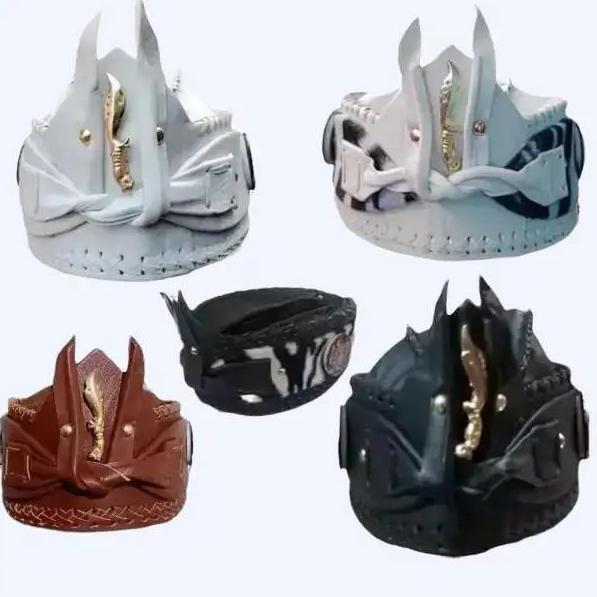 Rotazione- Topi Blangkon Keren Jawa Sunda Kulit Asli 100% Sunda Ikat Kepala Iket Kepala Pria Warna C