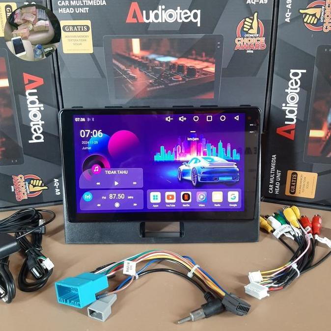 HEAD UNIT ANDROID WAGON / KARIMUN WAGON R ANDROID 9 INCH AUDIOTEQ INCELL BLACK SCREEN RAM 2 / 32 GB 