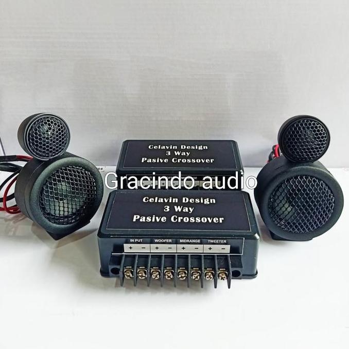 Speaker Midrange Tweeter Celavin Mounting Universal + Crossover 3way