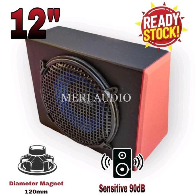 Subwoofer Box 12 Inch Subwofer Box 12" Double Coil MDF Pasif Hitam Kombinasi Merah Hemat Waktu Tenag