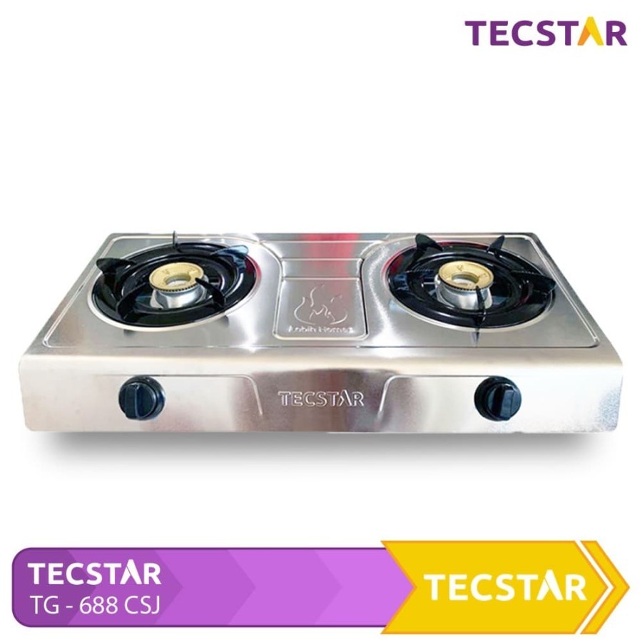 Tecstar Kompor Gas Stainless 2 Tungku Tg-688 Csj - Bonjer