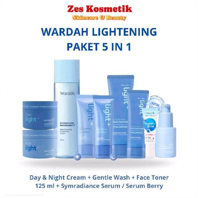 Paket Wardah Lightening Series 5in1 Paket Lengkap Perawatan Wajah Facial / Mencerahkan wajah Pencera