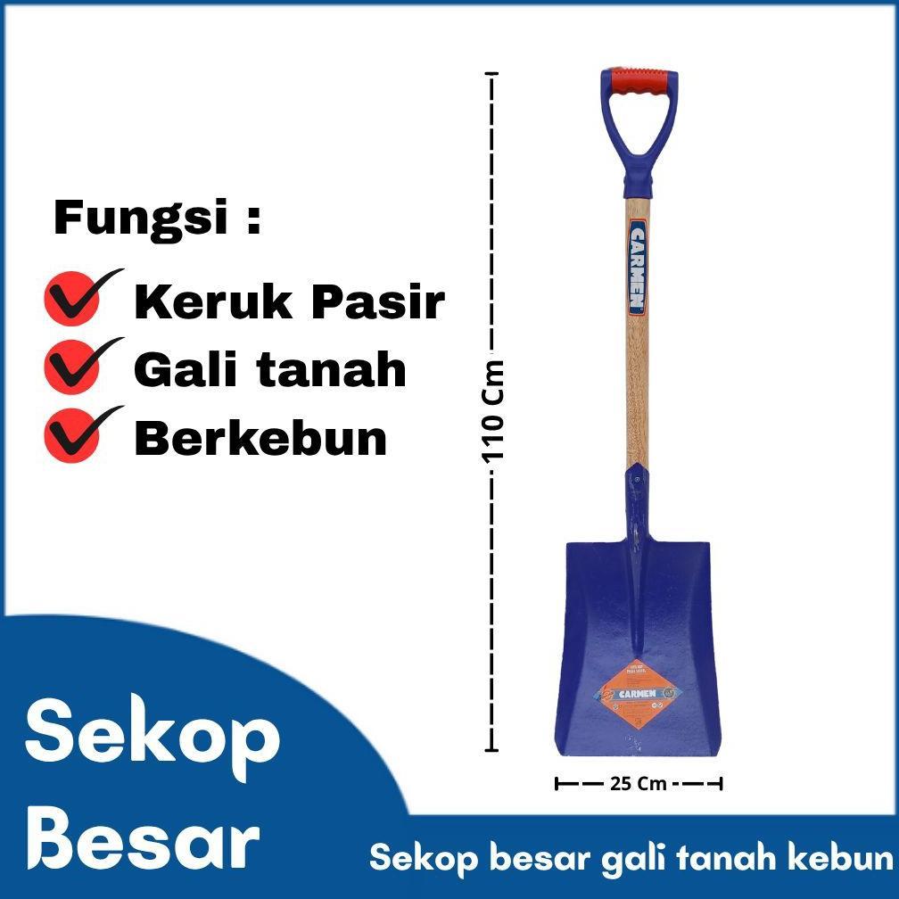 Sekop rata pasir gali tanah berkebun besar CARMEN