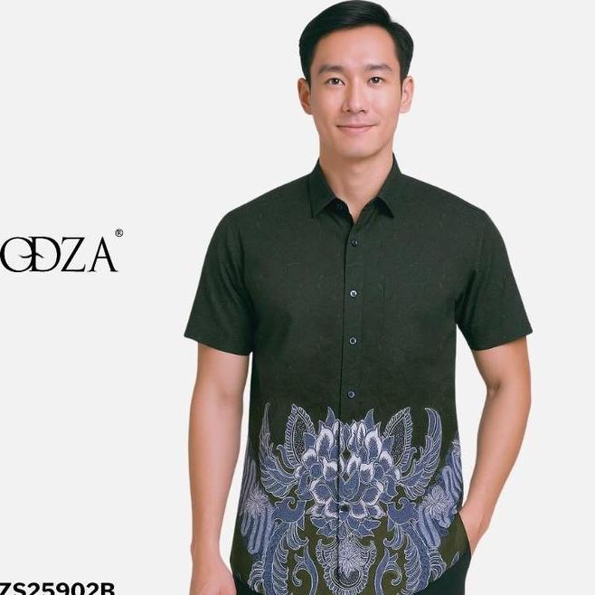 Odza Baju Kemeja Batik Pria Lengan Pendek Slim Fit Ern Hem Cowok Jumbo Shankara Motif Dewasa