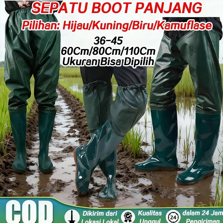 Sepatu Boots Pria Anti Air Sepatu Boot Petani Sawah Panjang Sepatu Boots Boot But Karet Pria Pertani