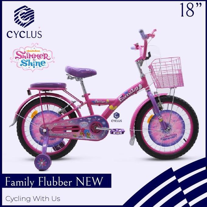 Sepeda Mini Anak Perempuan Family Flubber 18 Inch Keranjang