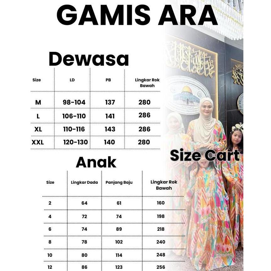 GAMIS ARA GAMIS COUPLE MOM AND KIDS COUPLE MAMA DAN ANAK PEREMPUAN GEGE COUPLE CLOTHING