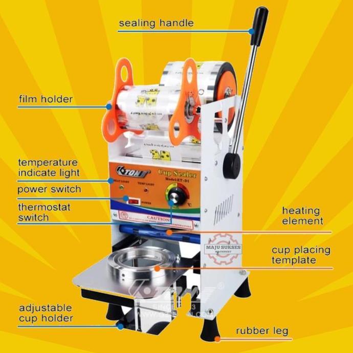 Leone- Cup Sealer Plastik Eton Et-D1/ Alat Press Manual Kemasan Teh Poci