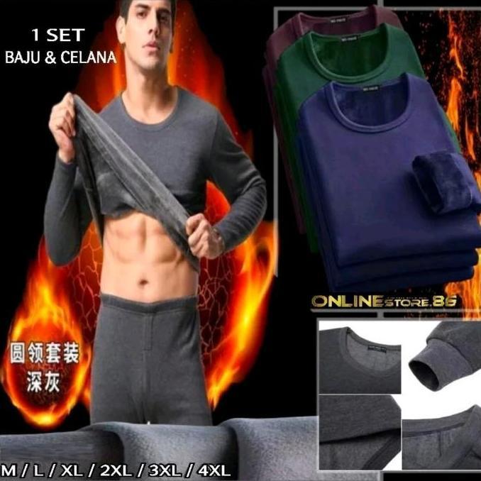 NEW BAJU LONG JOHN PRIA IMPORT / BAJU WINTER PRIA THERMAL PAKAIAN MUSIM DINGIN PRIA BAJU HANGAT LONG