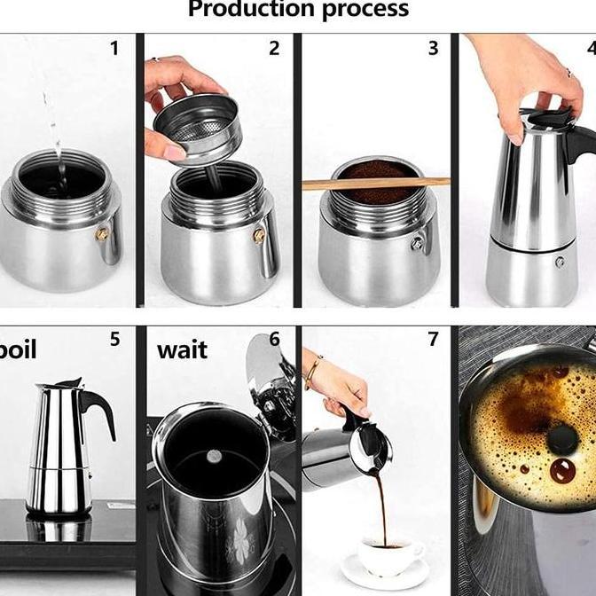 Maschera- Alat Pembuat Kopi Moka Pot Espresso Maker Coffee Maker Stovetop Stainless Steel Alat Seduh