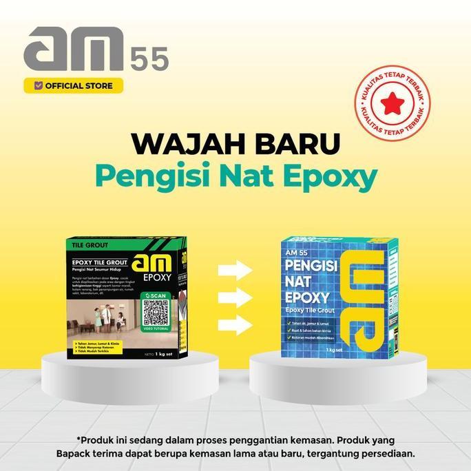 AM 55 EPOXY TILE GROUT NAT SEUMUR HIDUP 1 Kg Nat Epoxy Pengisi Nat Keramik Semen Pengisi Nat Epoxy G