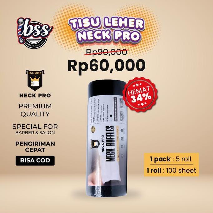 Spazieren- Neck Pro Tisu Leher Barbershop Premium  1 Slop / Tisu Leher Hitam / Tisu Leher Putih / Pa