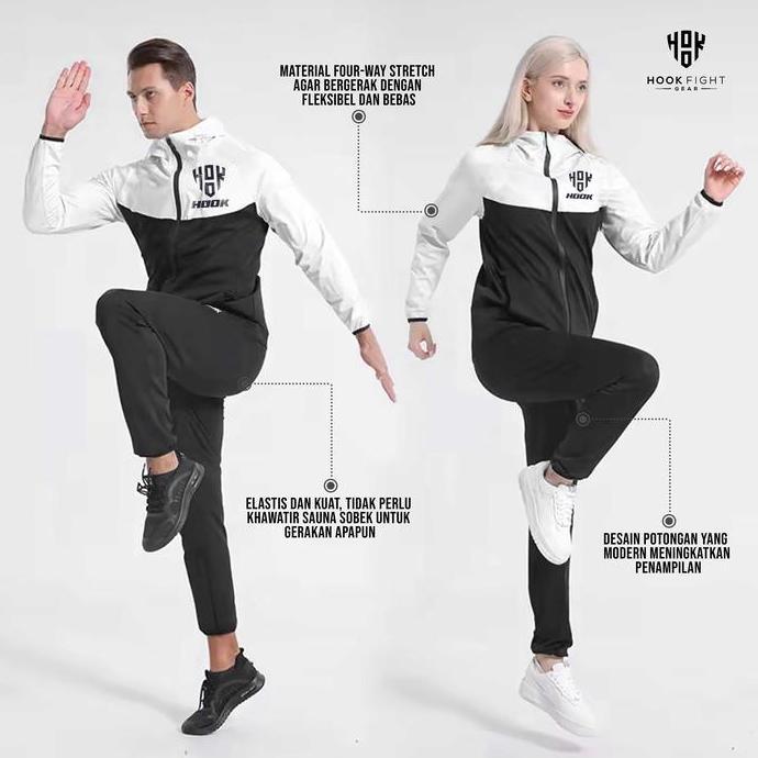 Whygym- Jaket Sauna Suit Olahraga Baju Jas Pembakar Lemak Elastis Hook Baju Sauna Olahraga Pembakar 