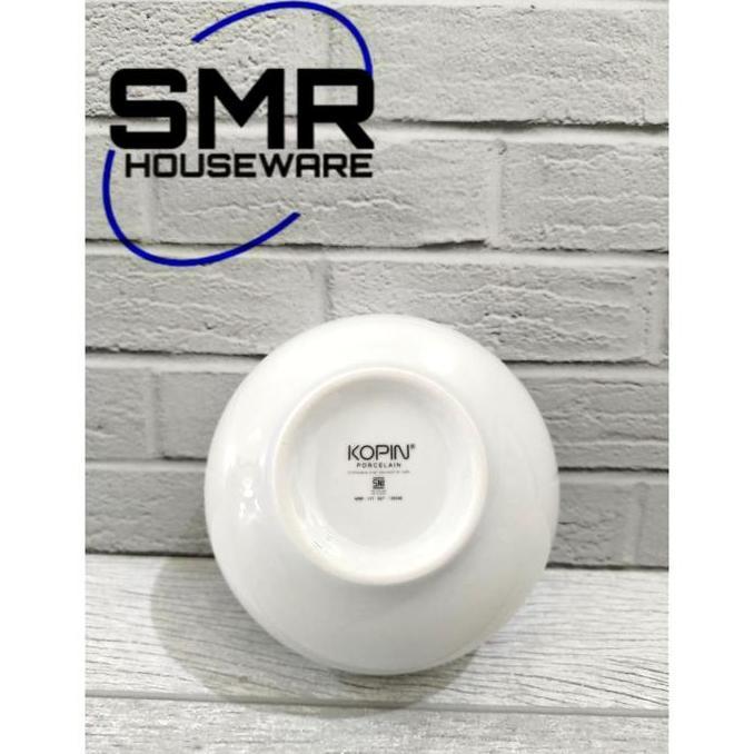 Deoch- Mangkok Sup Kecil Putih Polos Keramik Merk Kopin Ukuran 4,5 Inch