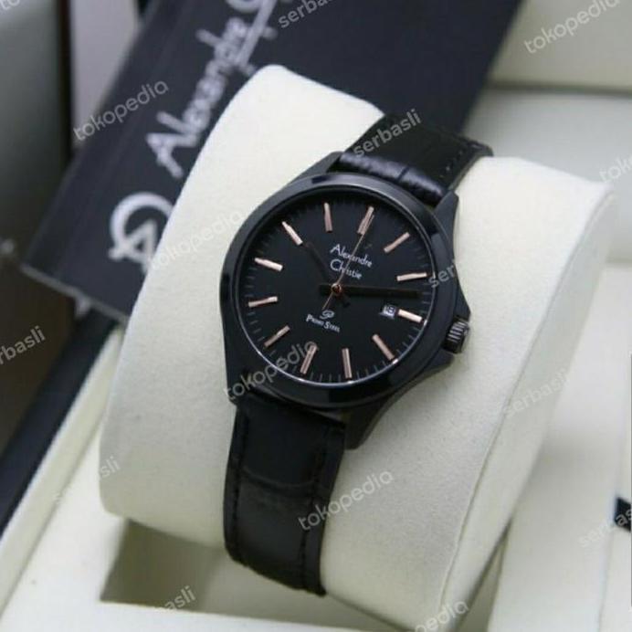 ALEXANDRE CHRISTIE AC1026LD AC 1026 BLACK RG JAM TANGAN WANITA KULIT