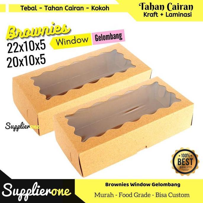 Leone- Dus Brownies 22X10X5 Isi 25 Pcs / Box 22X10 / Dus Brownies 22X10X5 / Box Brownies Jendela / K