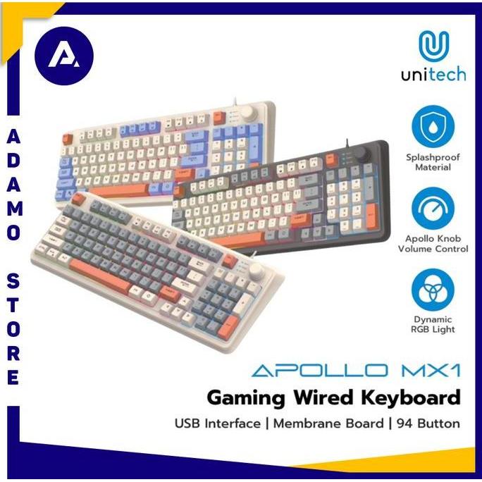rohimjanuari - keyboard gaming unitech apollo mx1 wired usb membrane keyboard rgb