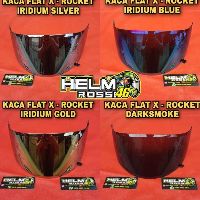 KACA VISOR FLAT - KYT X-ROCKET Iridium Silver Blue Gold Darksmoke