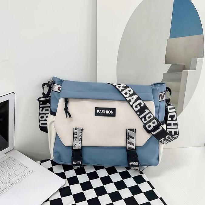 sivajansamni - tas shoulder pria gaya jepang, kapasitas besar, slingbag santai, siswa, tas kanvas